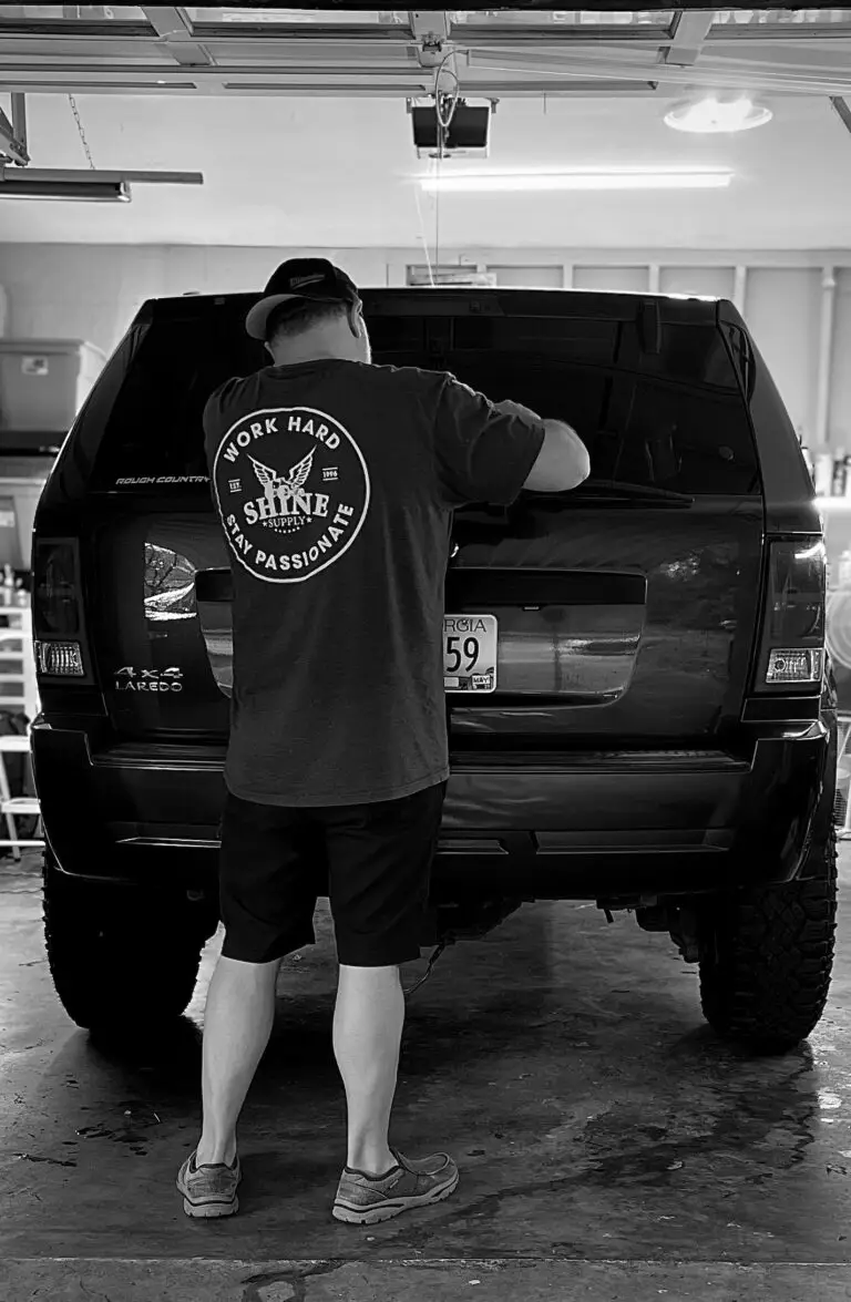 car detailing, polishing and paint correcting a vehicle in marietta