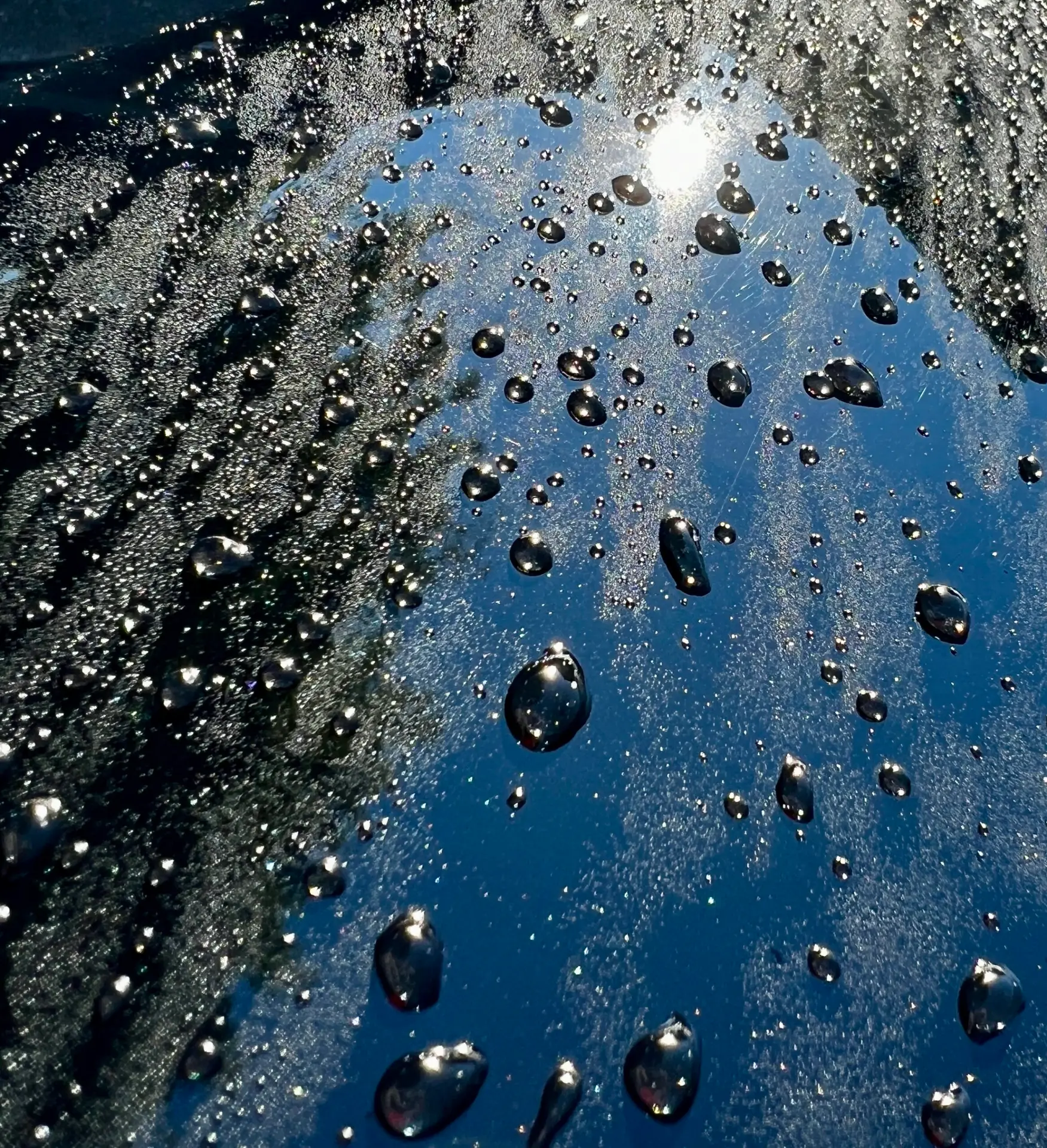 water beads from ceramic car protection