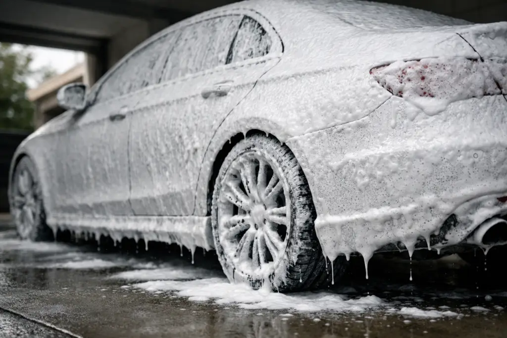 soapy suds on a vehicle